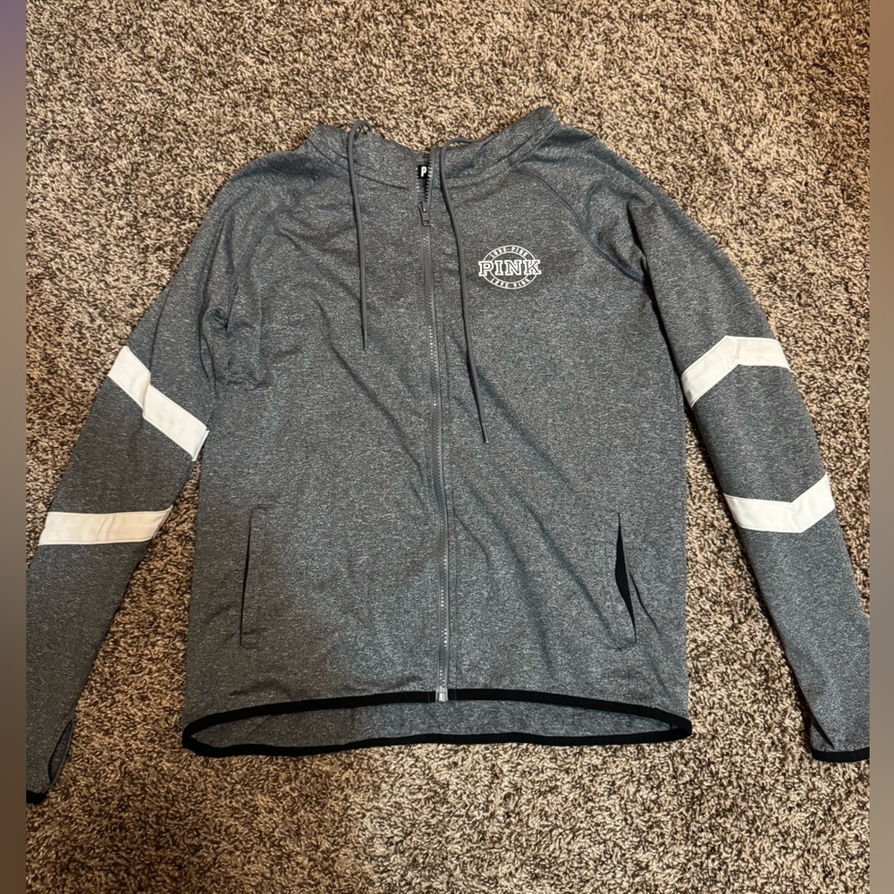 Gray PINK zip up hoodie
